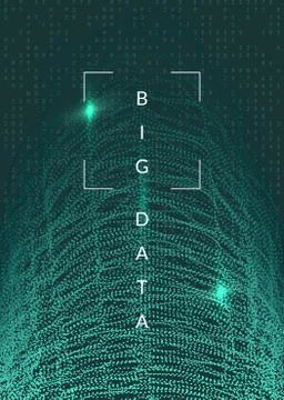 Big data background. Technology for visualization, artificial in Stock Illustration
