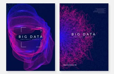 Big data background. Technology for visualization, artificial in Illustrazione stock
