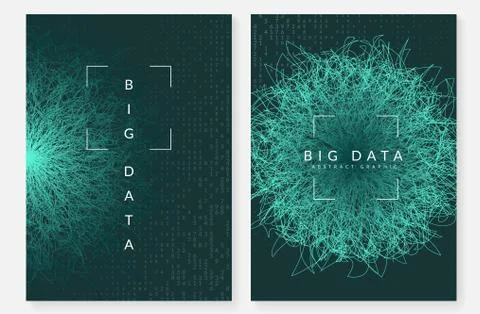 Big data background. Technology for visualization, artificial in Illustrazione stock