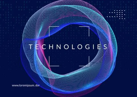 Big data background. Technology for visualization, artificial in Illustrazione stock