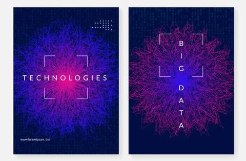 Big data background. Technology for visualization, artificial in Stock Illustration