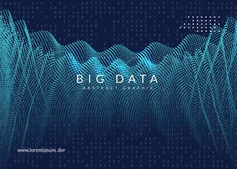 Big data background. Technology for visualization, artificial in Illustrazione stock