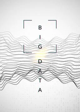 Big data background. Technology for visualization, artificial in Illustrazione stock