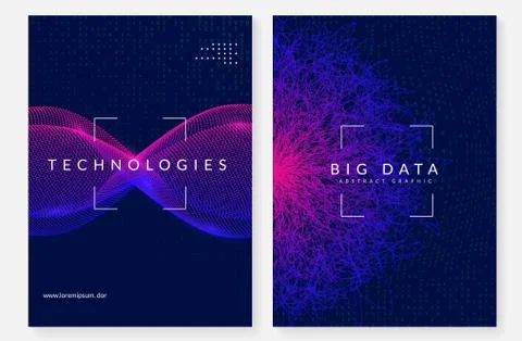 Big data background. Technology for visualization, artificial in Stock Illustration