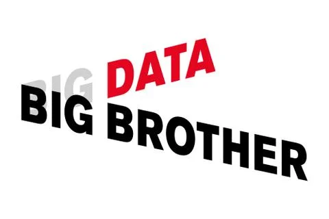 Big Data, Big Brother, capital lettering Stock Illustration