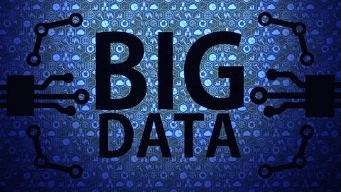 Big Data Big Picture Background with Blue Light Ver.1 of 5 (Full Screen) Stock Illustration
