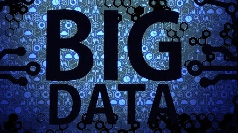 Big Data Big Picture Background with Blue Light Ver.2 of 5 (Full Screen) Illustrazione stock