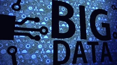 Big Data Big Picture Background with Blue Light Ver.3 of 5 (Different Angle) Illustrazione stock