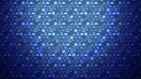 Big Data Big Picture Background HUD Composed of Big Data Icons with Blue Light Stock Illustration