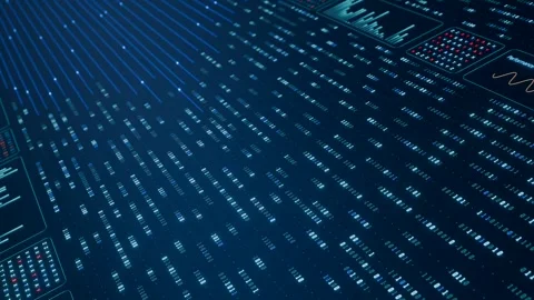 Big data, binary code, encryption, digital user interface, virtual reality Vídeo Stock 327231255