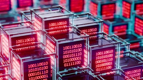 Big data. Binary code. Quantum computer. Database. Computer code. Digital Stock Footage 304338256