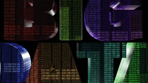Big Data With Binary Codes Stock Footage 14378601