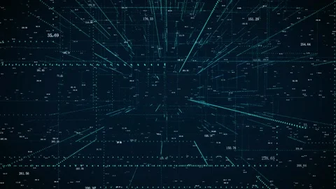 Big data binary digital cryptography line grid space recommendation backgrou Stock Footage 142004368