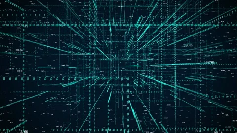 Big data binary digital cryptography line grid background Stock Footage 142006962