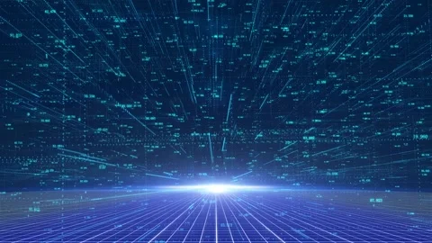 Big data binary digital stream 3D space technology background Stock Footage 152697538
