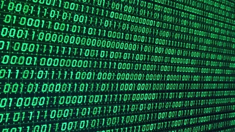 Big data binary information flow technology code rolling background Stock Footage 171490668