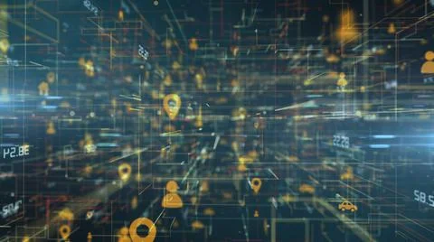 Big data binary information technology cloud computing internet of things IOT イラスト素材