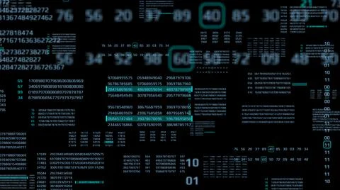 Big Data Binary Number Code Perspective Series View Illustration. 스톡 일러스트
