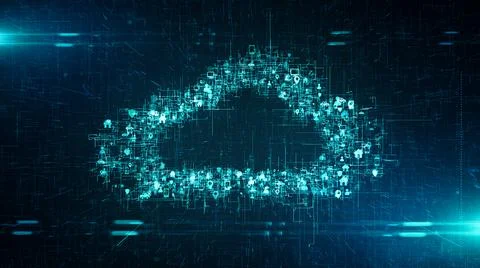 Big data binary visualization cloud computing internet of things IOT  Illustrazione stock