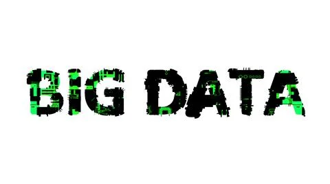 Big Data black - green cybernetic digital text Illustrazione stock