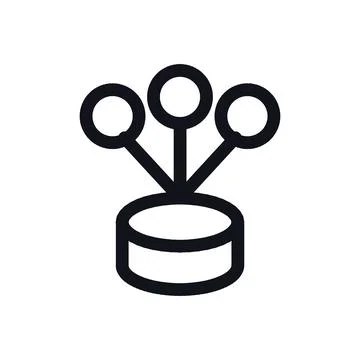 Big Data Black White Line Icon Editable Stroke Vector Symbol Stock Illustration