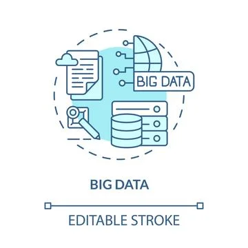 Big data blue concept icon Stock Illustration