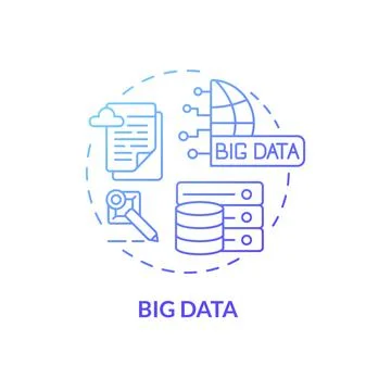 Big data blue gradient concept icon Stock Illustration
