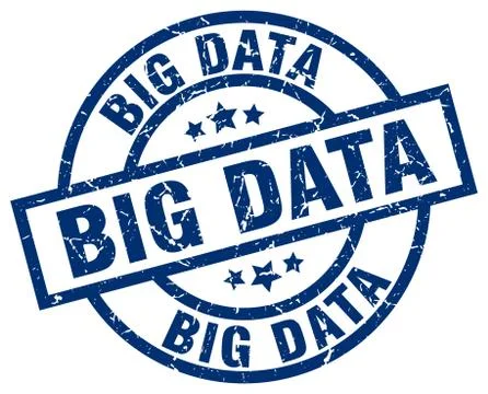Big data blue round grunge stamp Stock Illustration