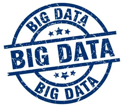 Big data blue round grunge stamp Illustrazione stock