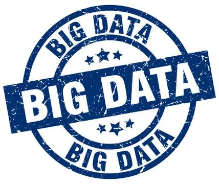 Big data blue round grunge stamp Illustrazione stock