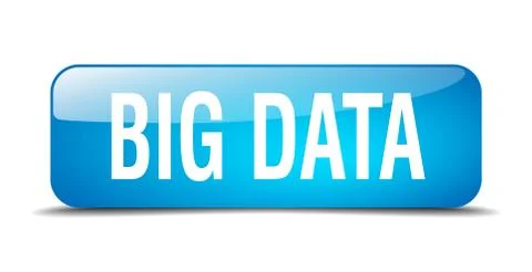Big data blue square 3d realistic isolated web button Illustrazione stock