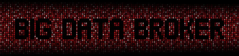 Big Data Broker text on red hex background illustration Stock-Illustration