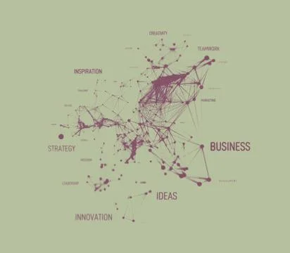 Big data business solution concept in word tag cloud with plexud dot and line Illustrazione stock