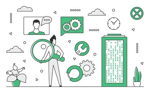 Big data center administration Stock Illustration