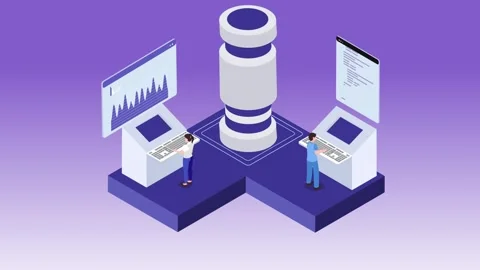Big Data Center and Server Administration Concept 3d animation cartoon 库存影片 337945059