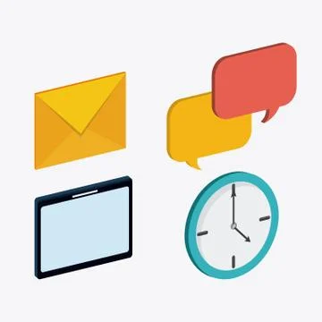 Big data center base and web hosting icon set Illustrazione stock