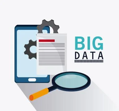 Big data center base and web hosting icon set Illustrazione stock