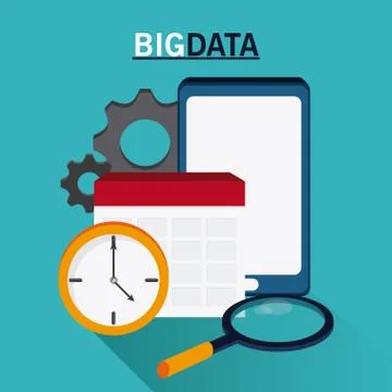 Big data center base and web hosting icon set Illustrazione stock