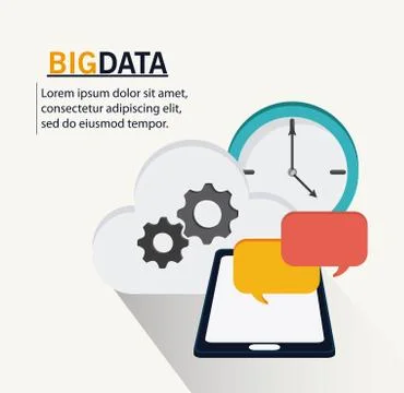Big data center base and web hosting icon set Illustrazione stock