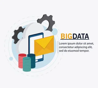 Big data center base and web hosting icon set Illustrazione stock