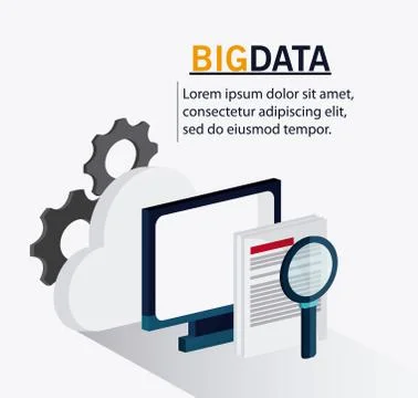 Big data center base and web hosting icon set Stock Illustration