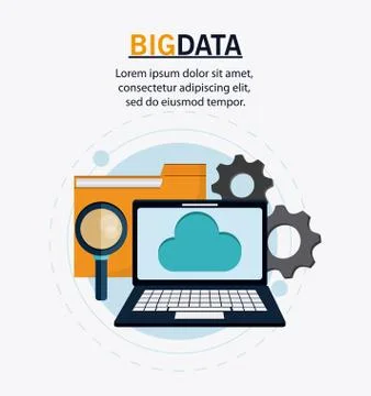 Big data center base and web hosting icon set Illustrazione stock