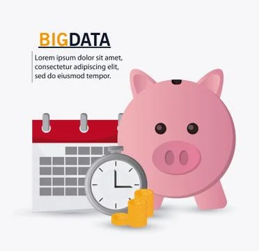 Big data center base and web hosting icon set Illustrazione stock