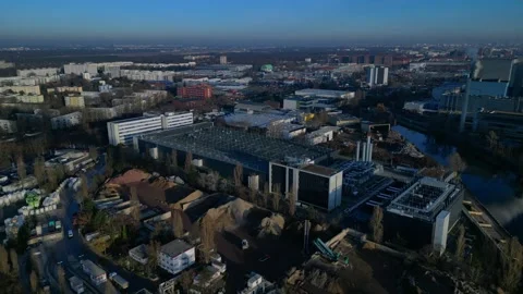 Big data center, cloud computing infrastructure. Majestic aerial view drone Stock Footage 325081326