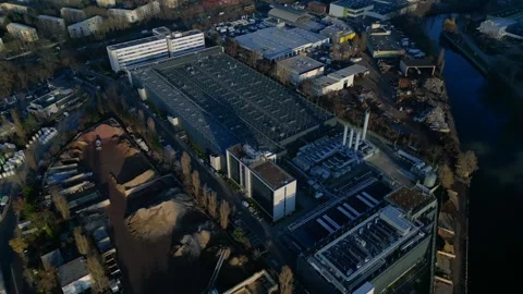 Big data center, cloud computing infrastructure. Lovely aerial view drone Stock Footage 325081342