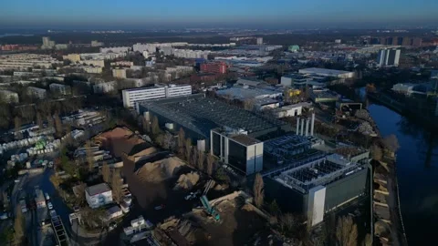 Big data center, cloud computing infrastructure. Fabulous aerial view drone Stock Footage 325081361