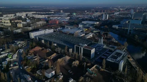 Big data center, cloud computing infrastructure. Fantastic aerial view drone Stock Footage 325081373