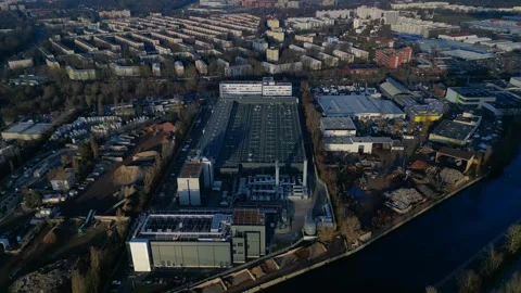 Big data center, cloud computing infrastructure. Magic aerial view drone Stock Footage 325081379