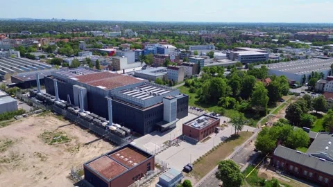Big Data center cloud storage server Ai farm. Best aerial view flight drone Video stock 310586566