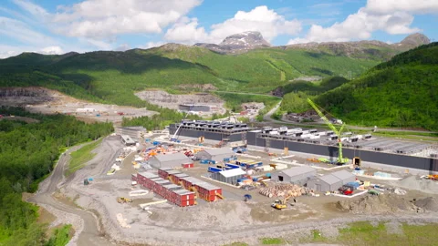 Big data centre with digital infrastructure construction site in Norway Video stock 347241127